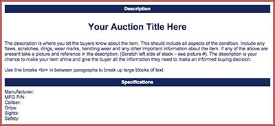 HTML Templates for Listings – GunBroker